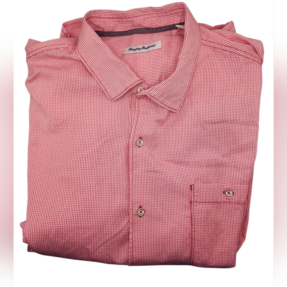 Tommy Bahama Button Down Collared Mini Checkered Size Xxl‎